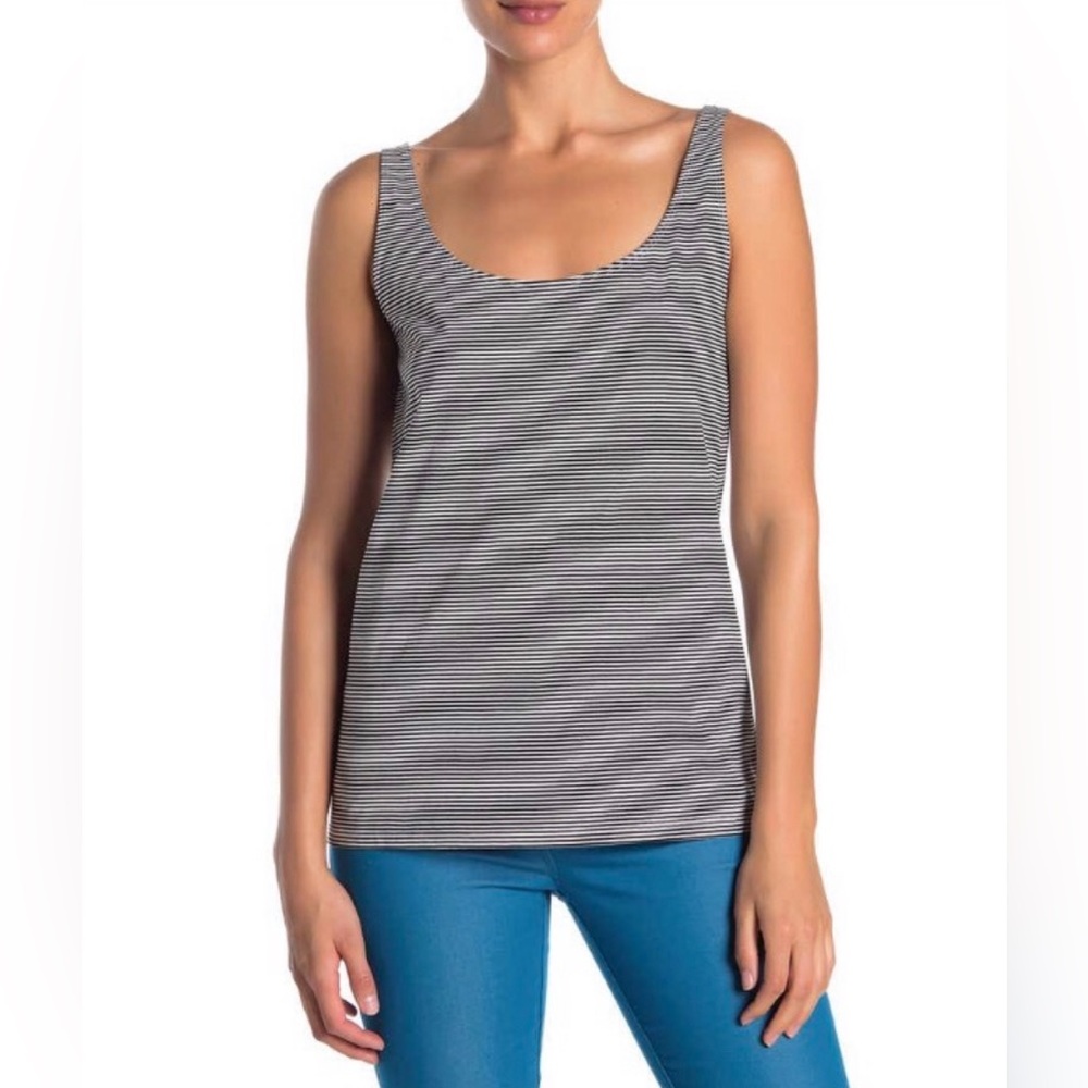 Lafayette 148 New York Cersai Striped Tank Top Black & White Size Large NWT